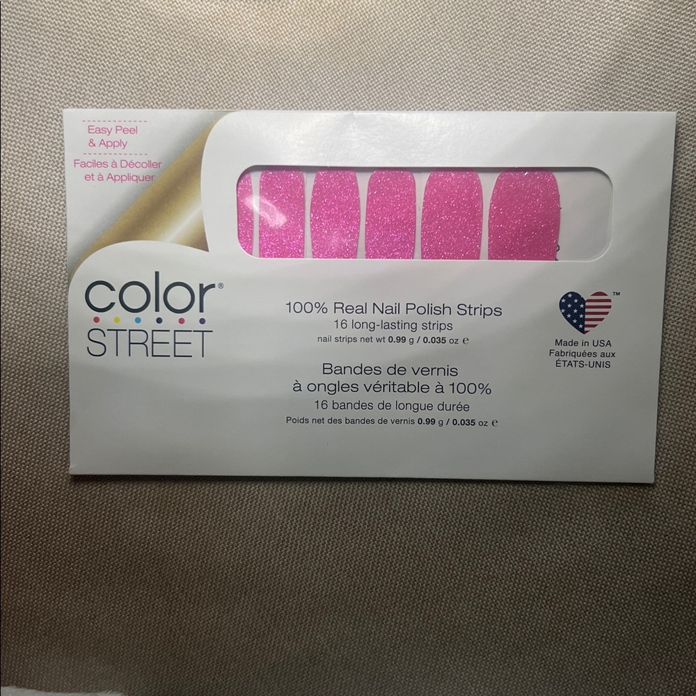 Color Street Glittery Pink Nail Strips